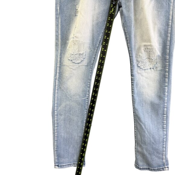 BLUE CULT Denim Relaxed Fit Light Wash Distressed Jeans Y2K Men’s 34 - Picture 10 of 12